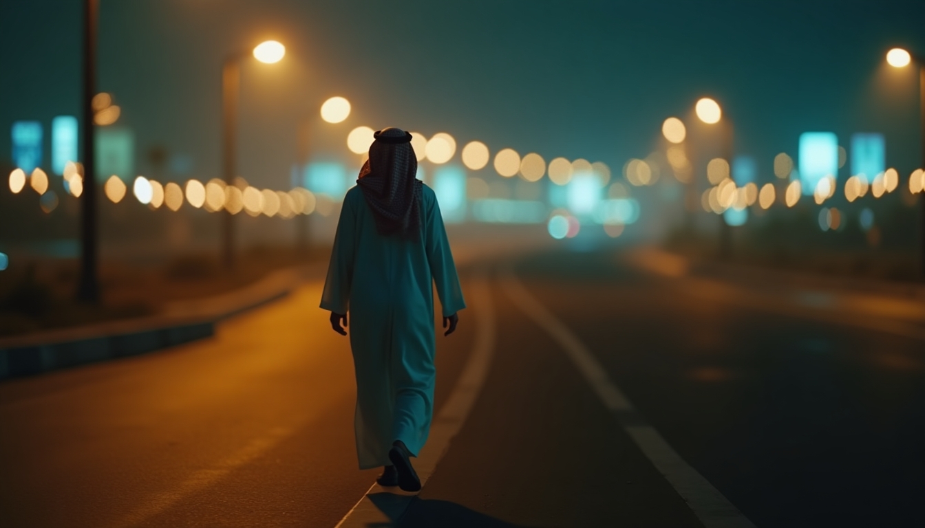 Saudi man walking in kafd